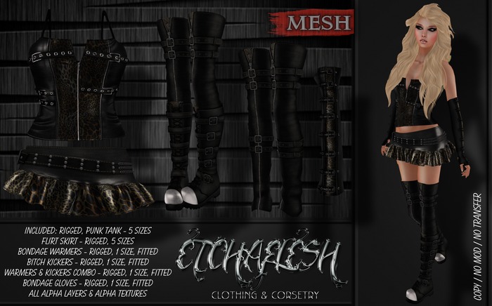 [Etchaflesh] Half N Half Thigh High Warmers Set