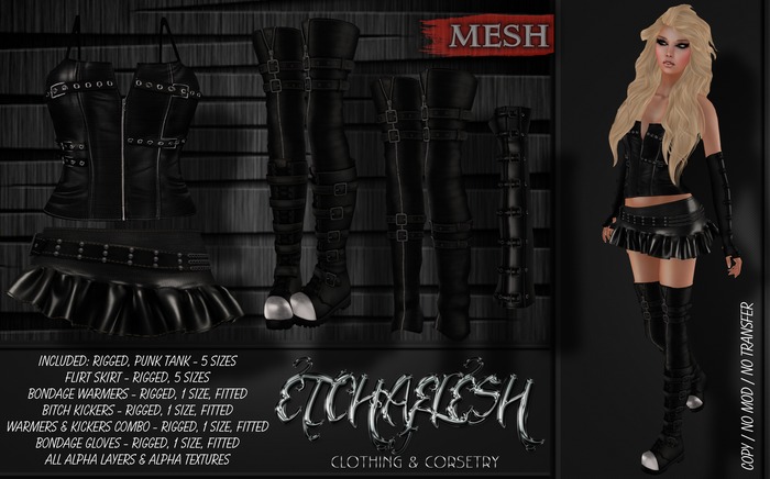 [Etchaflesh] Half N Half Thigh High Warmers Set