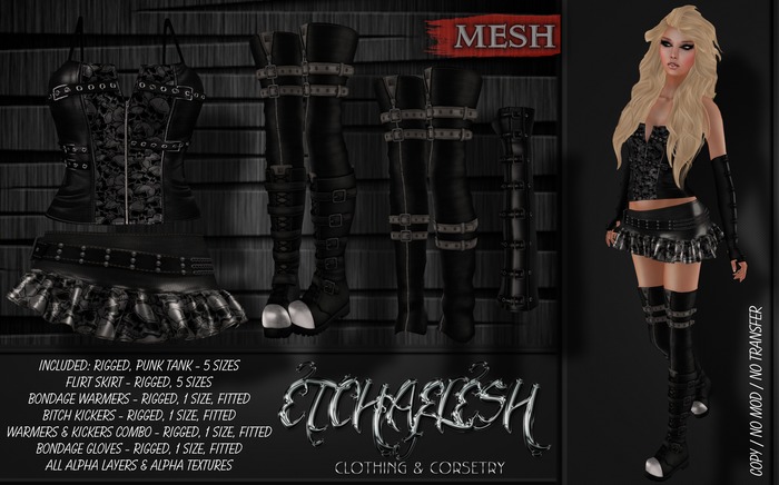 [Etchaflesh] Half N Half Thigh High Warmers Set