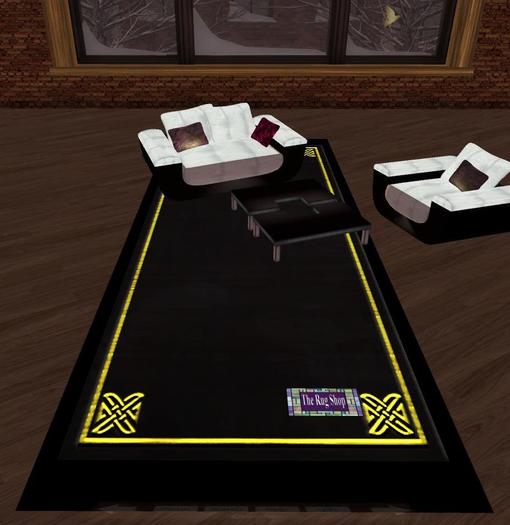 Rug series Asian runner,Gold & black#6 
