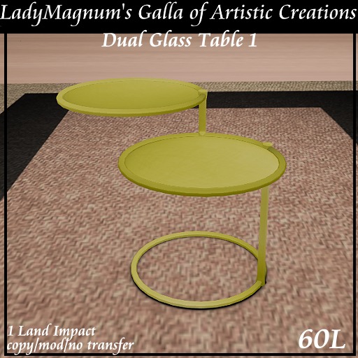 LadyM's Mesh Dual Glass Dual Table 2 - Yellow