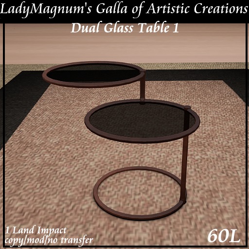 LadyM's Mesh Dual Glass Dual Table 1 - Walnut
