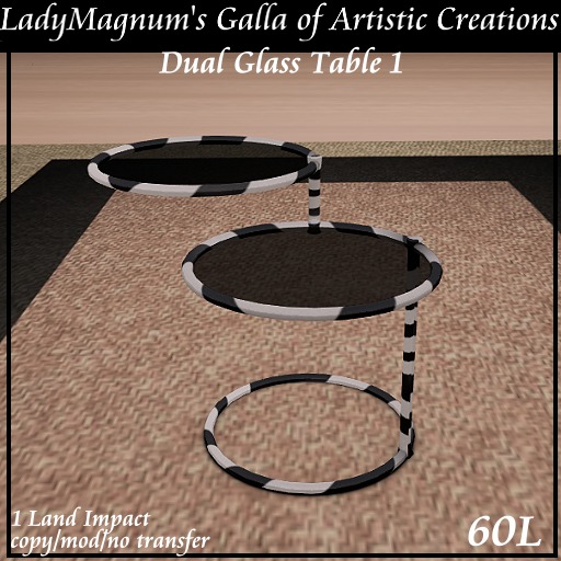 LadyM's Mesh Dual Glass Dual Table 1 - Zebra