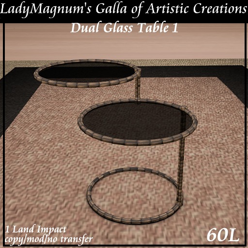 LadyM's Mesh Dual Glass Dual Table 1 - Wicker 1