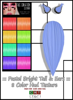 Second Life Marketplace - T&C ::: Pastel Bright Tail & Ears ::: 8 Color ...