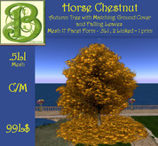 Autumn Horse Chestnt v.2 w Falling leaves & Pile .5 LI Ultra Light Mesh