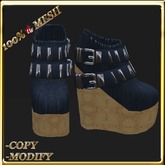 LW_ Wedge Style Platform Pumps - Dark Blue Jeans