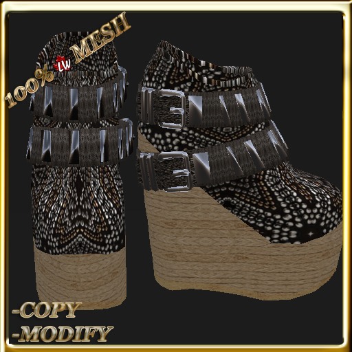 LW_ Wedge Style Platform Pumps - Suede Patterned