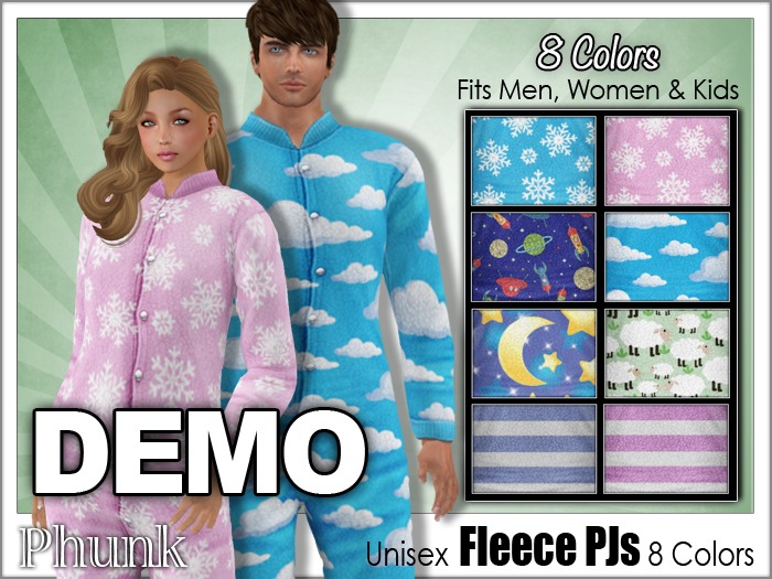 DEMO [Phunk] Mesh Fleece PJs (8 Colors)