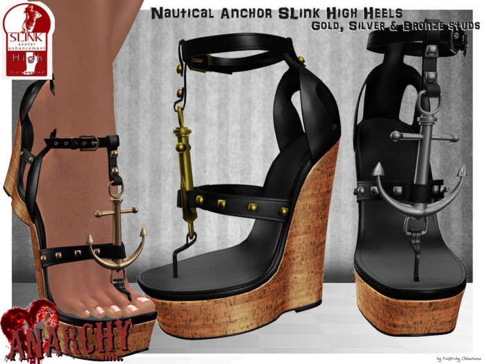 *An@rchy Ink* Nautical SLink High Heels [black]