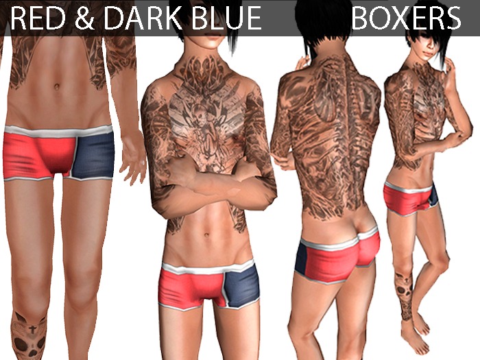 Red & Dark Blue Boxers