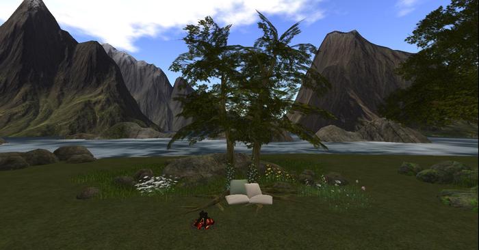 My Tree + Cushion + Fire + Rocks + Grass