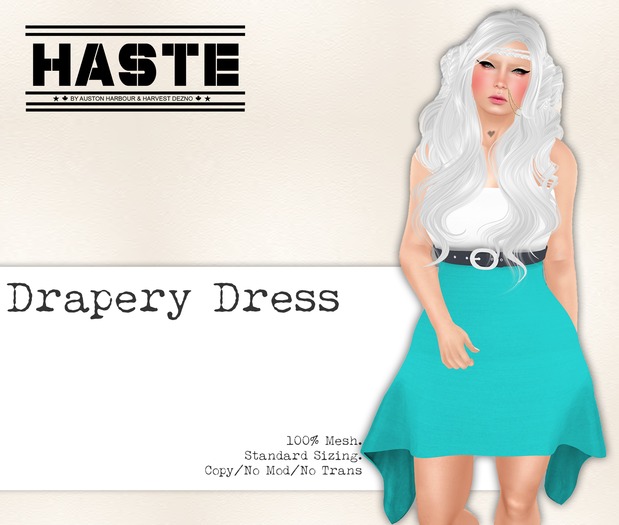 [Haste] Drapery Dress - Navy & Red 