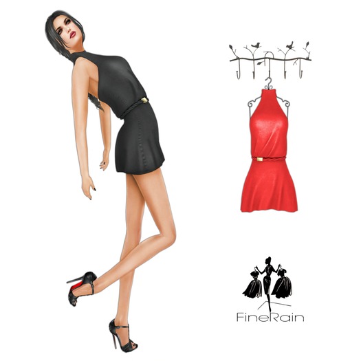 :: FineRain creations.::Akina MiniDress Red