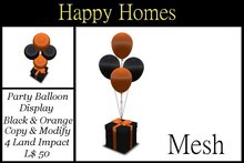 H.Homes ~ Mesh Halloween Balloon Display ~ Black & Orange