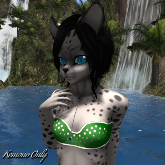 Beaded Pleasure Top Dark Green Kemono ((BAGGED))