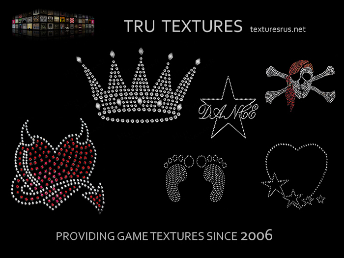 12820: 10 x Rhinestone Design Textures on Alpha Set 1 