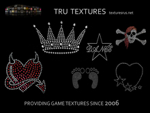 12820: 10 x Rhinestone Design Textures on Alpha Set 1 