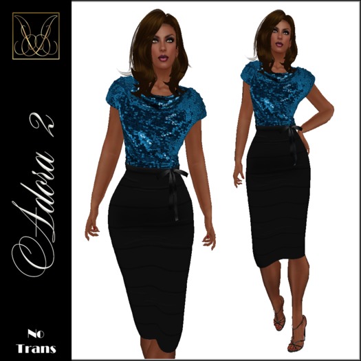 JCD Adora 2 Blue Mesh Cowl Dress