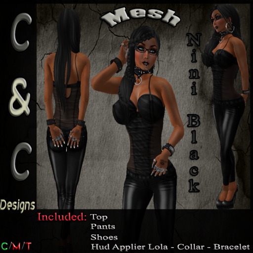 C&C Mesh Nini Black (Hud Applier Lola) DEMO