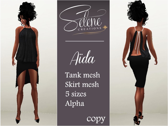 [Selene Creations] Aida Black skirt & top Mesh
