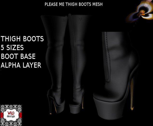 PLEASE ME THIGH BOOTS TRANS STRAPS RED
