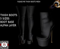 PLEASE ME THIGH BOOTS BLACK