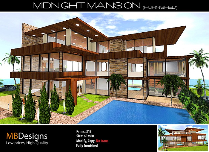 1 WEEK PROMO! *~MB~* Luxurious Midnight Mansion/Prefab/Skybox/House (FURNISHED)