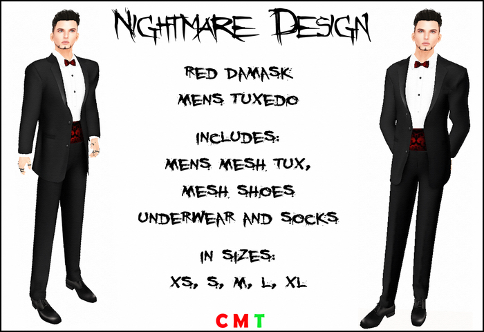 ~ND~ Red Damask Mens Tuxedo