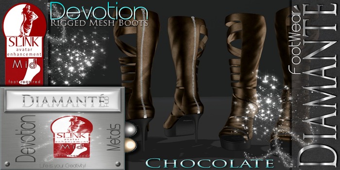 :Diamante: Devotion - Chocolate - SLink Mid Feet - Rigged