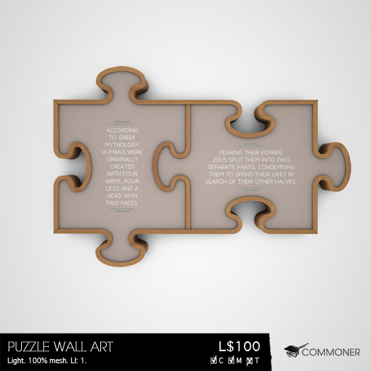 [Commoner] Puzzle Wall Art / Light