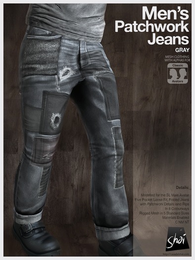 *Shai* Men's Patchwork Jeans - DEMO