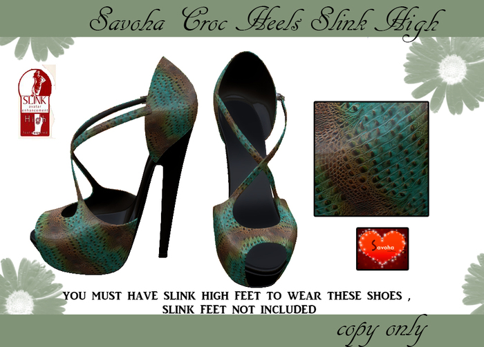 savoha croc heels slink