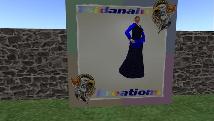 dk blue goth fantasy dress