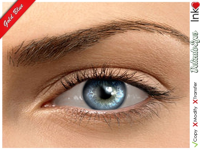 * Inkheart *- Delicate Eyes - Gold Blue (3 Sizes)