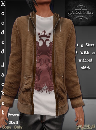 Hooded Jacket Brown Skull