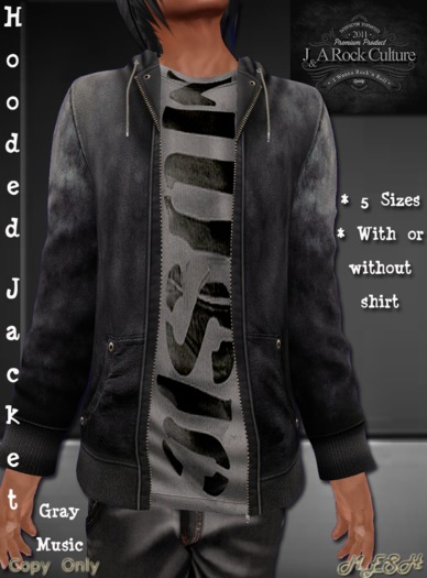 Hooded Jacket Gray Music