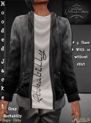 Hooded Jacket Gray Rockabilly