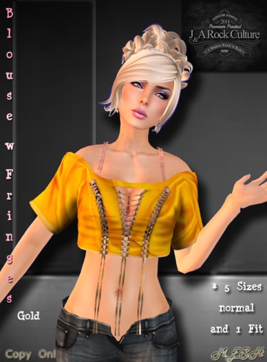 Blouse with Fringes Gold