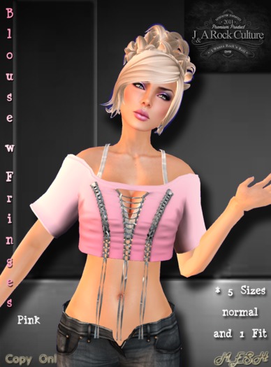 Blouse with Fringes Pink