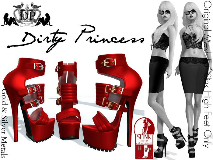 **Dirty Princess**City Couture Princess Mesh Heels-Red