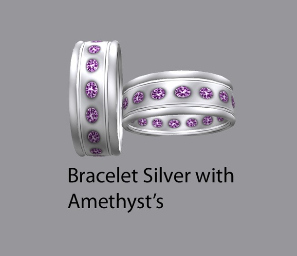 Bracelet Silver with Amethyst's - TigerLady's Designs Gift Box