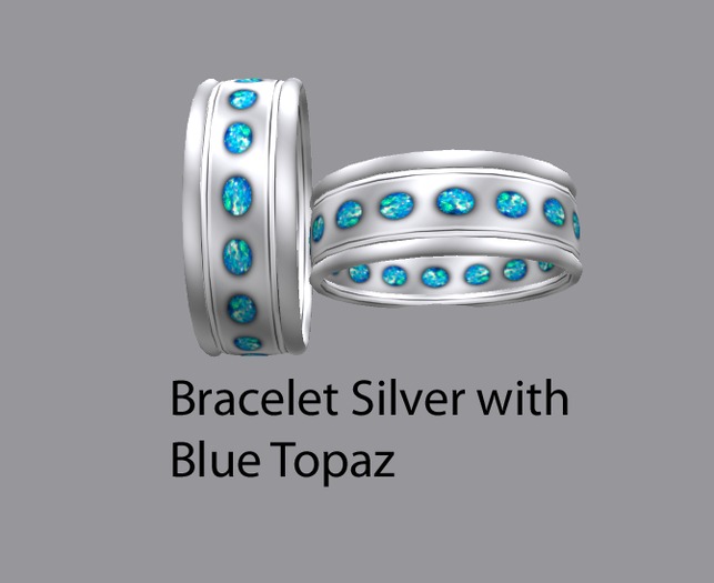Bracelet Silver with Blue Topaz - TigerLady's Designs Gift Box