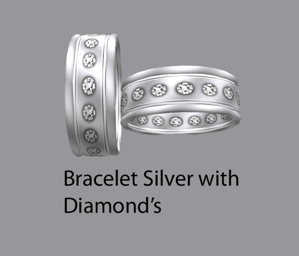 Bracelet Silver with Diamond's - TigerLady's Designs Gift Box