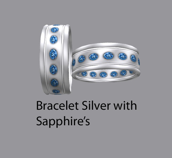 Bracelet Silver with Sapphire's - TigerLady's Designs Gift Box