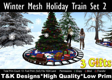 T&K Designs Winter Mesh HolidayTrain Set 2(5x5)13PC3B L599