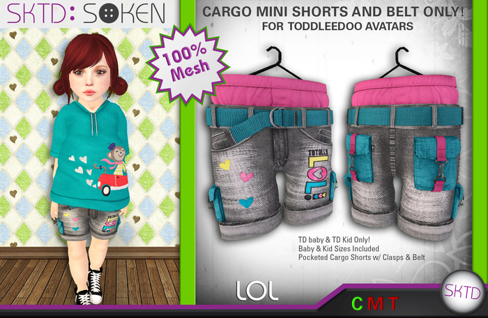 [SKTD] Toddleedoo LOL Mesh Cargo Mini Short