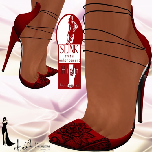 J.A High Pumps For Slink RED ROSE 