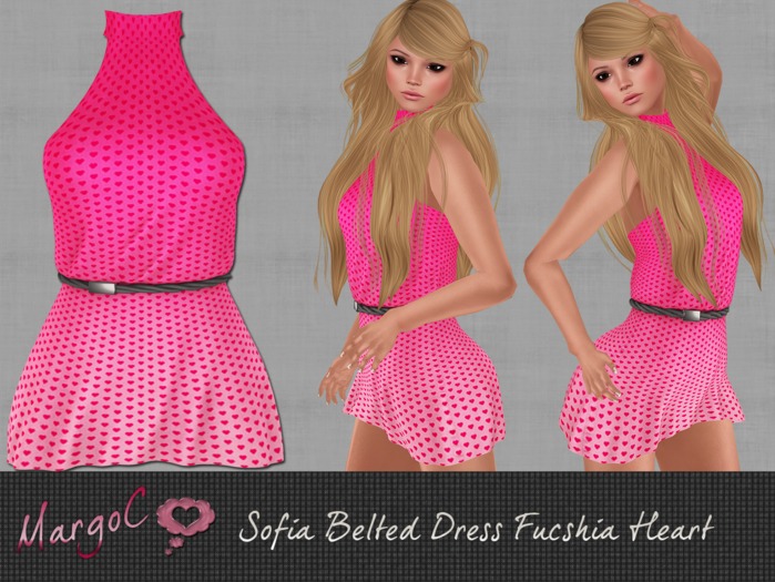 Sofia Mesh Beled Dress Fucshia Heart - MargoC