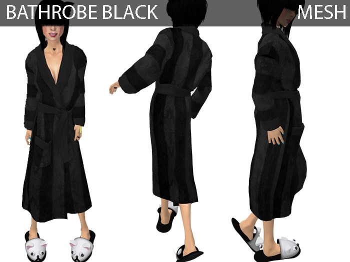 Bathrobe Black - Mesh